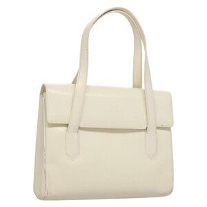 Authentic GUCCI Shoulder Bag Leather White Gold